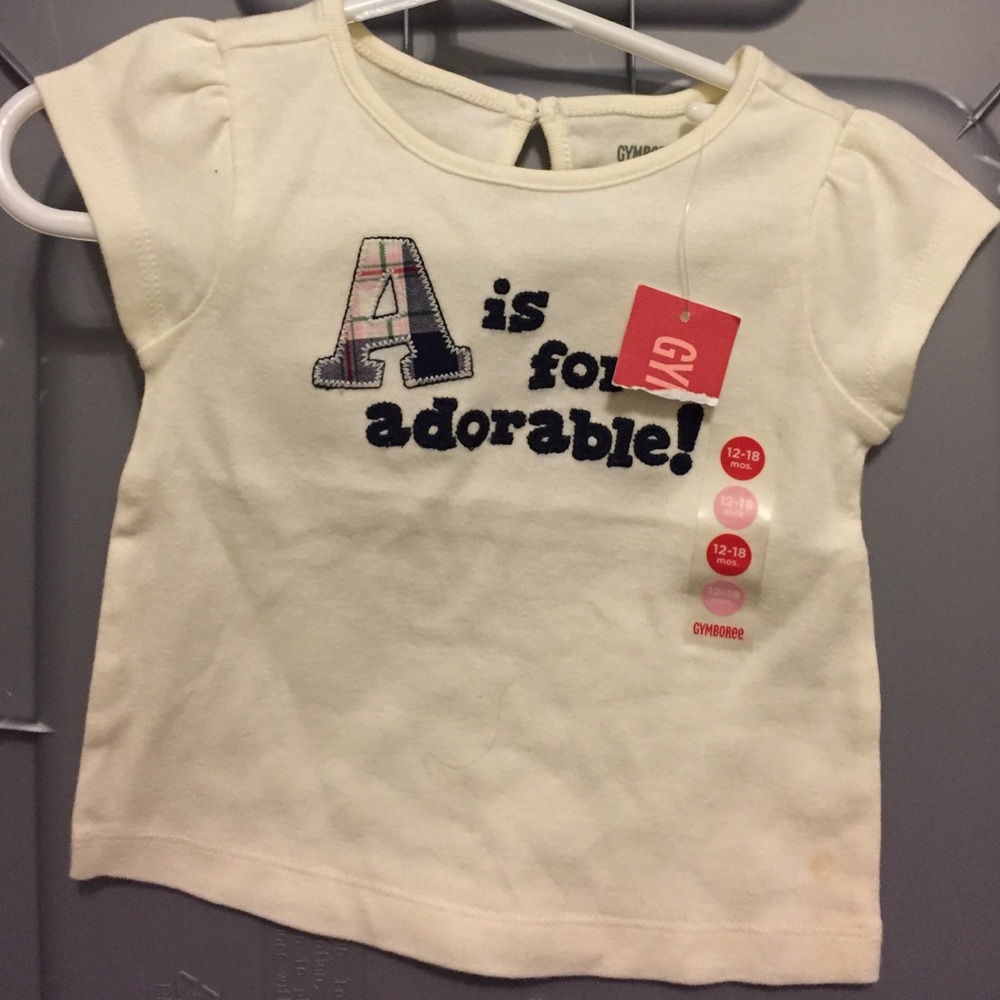 Gymboree shirt NWT 12-18 months letter A